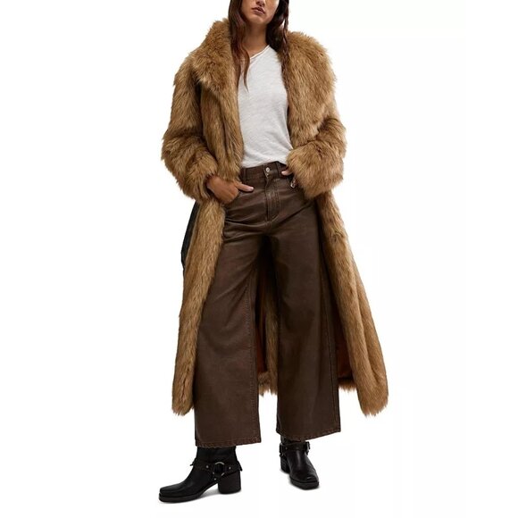 NWT Free People high rise, wide barrel distressed vegan leather pant, 27 - Picture 9 of 16